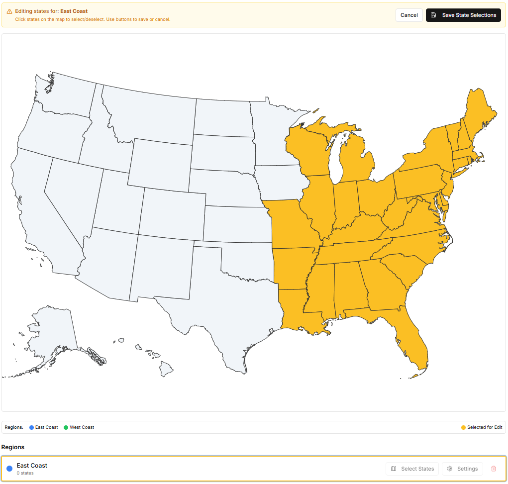 Select states
